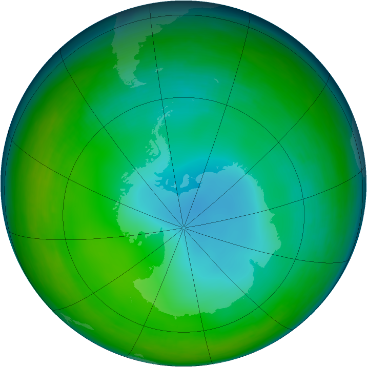 Antarctic ozone map for July 1993